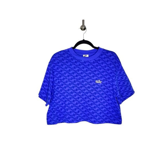 NEW Nike Women's Sportswear Icon Short-Sleeve in Blue Size Medium - Picture 4 of 8